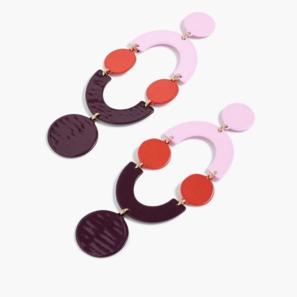 J Crew enamel circle earrings